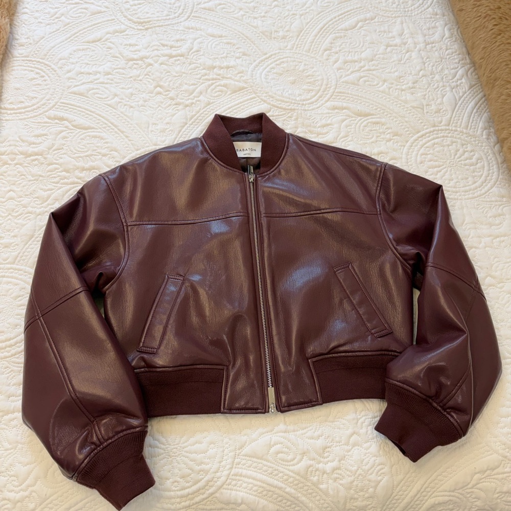 Babaton synergy bomber in burgundy